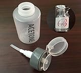 Beauticom 6 Oz Push Down Acetone Dispenser - Clear