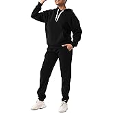 Facitisu Women 2 Piece Outfits Fleece Sweatsuits Tracksuits Lounge Hoodie Sets with Pockets