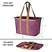 CleverMade Collapsible LUXE Tote, Plum - 30L (8 Gal) Structured Tote Bag with Handles and Reinforced Bottom - Reusable Grocery Bag, Shopping Bag, Utility Tote Bag