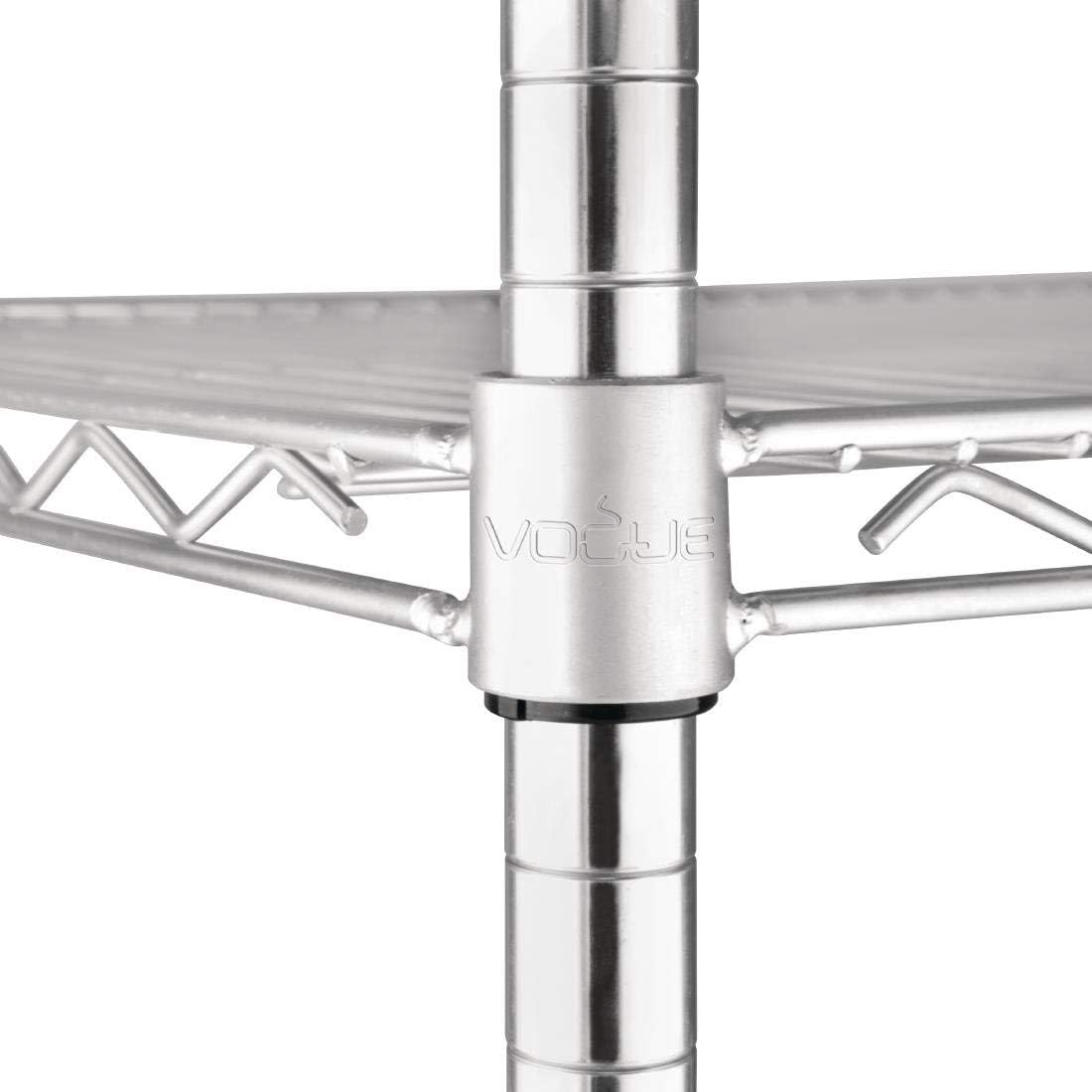 Vogue 4 Tier Wire Shelving Kit 915x460 mm, Galvanised Zinc, Maximum Load: 220 kg, Size: 1853(H) x 915(W) x 460(D)mm - Image 3