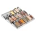 mDesign Spice Rack for Drawer - Spice Rack Extends from 20cm to 36.8cm - Spice Rack for Three Tier Drawer - Smoke Grey