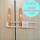 TBeloved Cabinet Baby Lock ,Cabinet Child Safety Locks, 2rd Generation Upgrade DUAL Smart Locks For Knobs and Handles(No Drill No Screw No Adhesive - 4 Pack ,White)