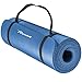REEHUT 1/2-Inch Extra Thick High Density NBR Exercise Yoga Mat for Pilates, Fitness & Workout w/Carrying Strap (Blue)