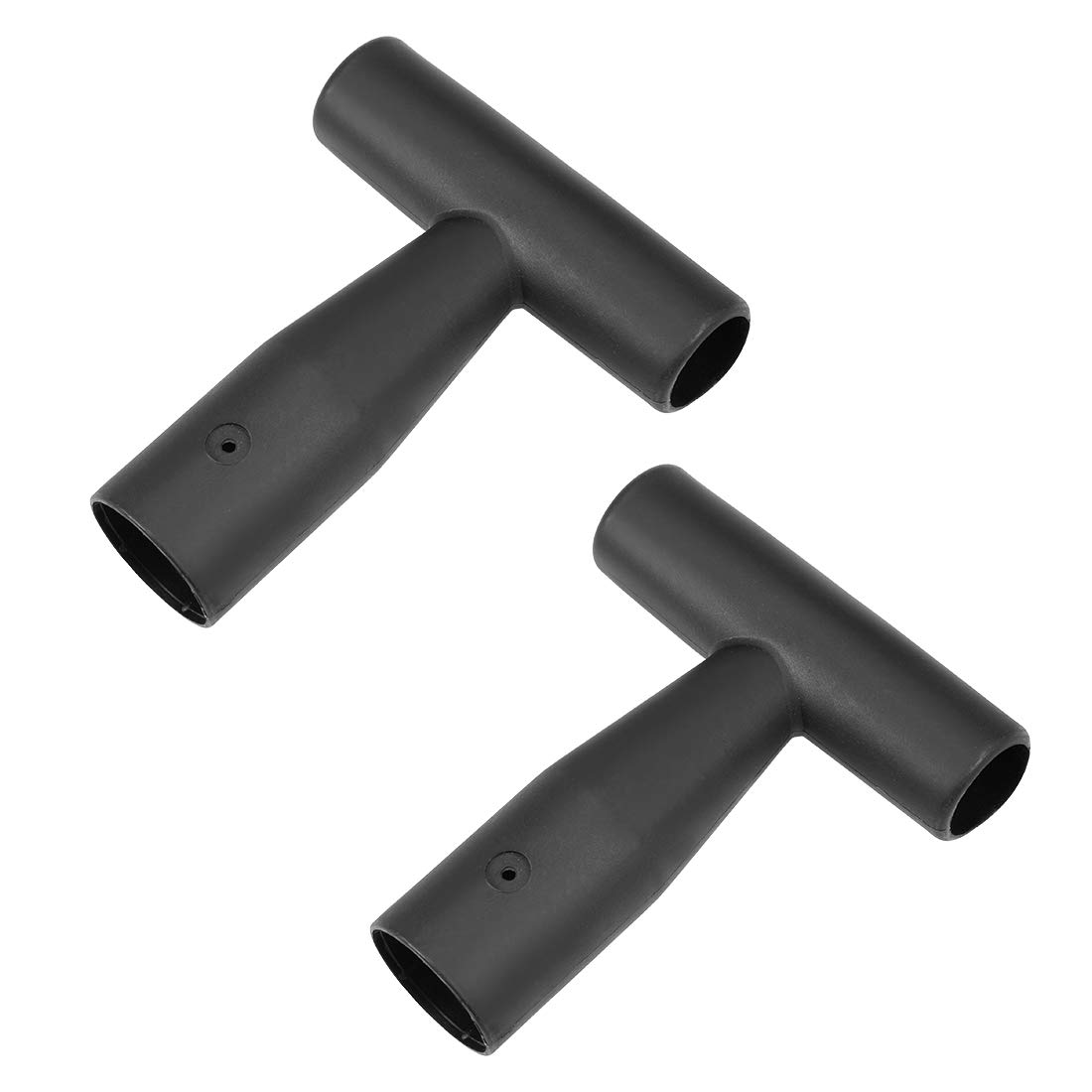 sourcing map Shovel T Grip Handle, 35mm Inner Diameter PVC for Digging Raking Tool Black 2Pcs
