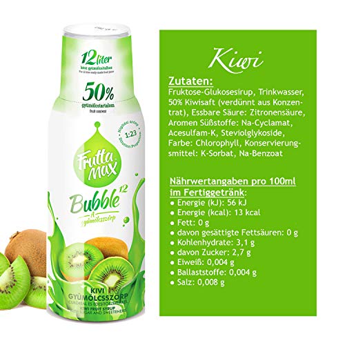 FruttaMax Kiwi Getränkesirup Frucht-sirup Konzentrat | weniger Zucker | mit 60% Fruchtanteil 500ml – Bild 3