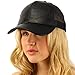 CC Everyday Mesh Trucker Faux Leather Plain Blank Baseball Cap Hat Solid Black
