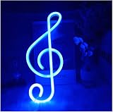 ENUOLI Musical Note Neon Sign Blue LED USB Battery Night Light view 2