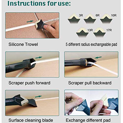 ETbotu Angle Scraper Remove Adhesive Residue Scratch Caulking Tools Set Stainless Steel Scraper - Thumbnail 7