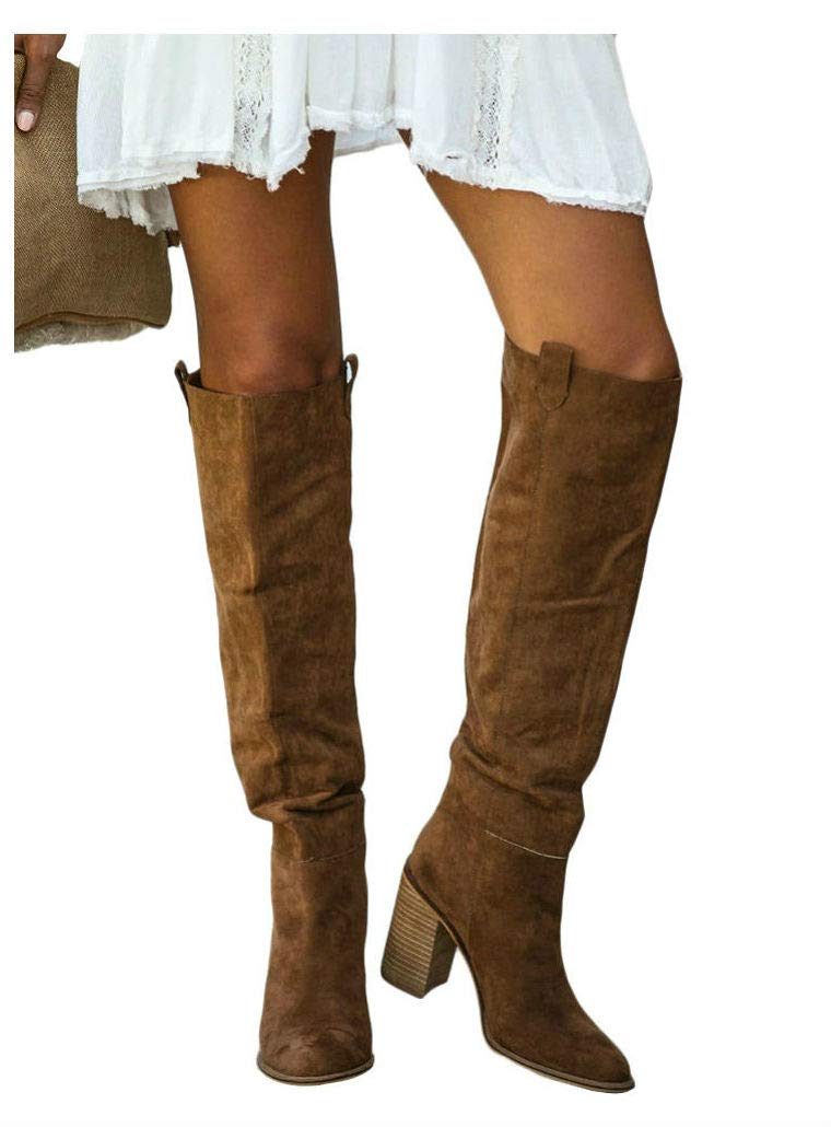LAICIGO Women’s Fashion Over The Knee Chunky High Heel Thigh High Boots - Image 3