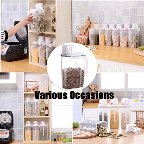 Pet Food Storage Container with Measuring Cup, Pour Spout and Seal Buckles Food Dispenser for Dogs Cats (Airtight)