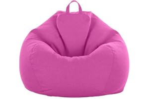 CHENLEE Stuffed Animal Storage Bean Bag Cover (No Filler) Extra Soft Beanbag Seat Chair Covers-Cotton Linen Memory Foam Beanbag Replacement Cover for Adults Children without Filling