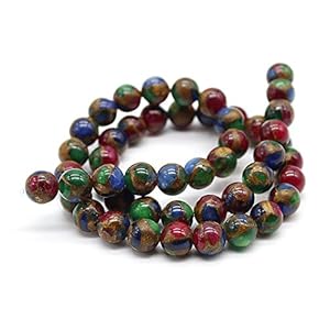 Download Amazon.com: Beautifu Bead Multi Color Violet Semi Precious Gemstone Round Beads for Jewelry ...
