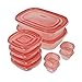 Rubbermaid TakeAlongs Food Storage Containers, 20 Count, Tint Chili,