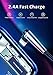 Uciefy Charging Cable, 6.6FT Right Angle Charger Cord 90 Degree Fast Data Cable Nylon Braided LED Light Compatible with iPhone X/ 8/8 Plus/7/7 Plus/6/6 (Updated)