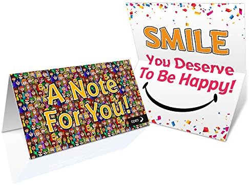 SMILE - You Deserve to be Happy, Mini Thank you Note Cards - Box of 36 Gift Cards