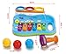 Pop n' Play Rainbow Xylophone Baby Toy Instrument | Piano Pound and Tap Bench Kids Music Center with Color Sorting Balls and Hammer Pounding for Toddlers