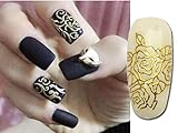 Relipop 108 One Sheet Golden 3d Flower Nail Art Stickers Decals Glitters Decorations Tips
