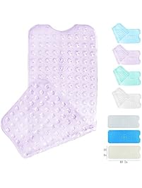 Yimobra Bathtub and Shower Mat Extra Long Machine Washable Anti Bacterial Large 40 x W 16 Inch Clear Purple