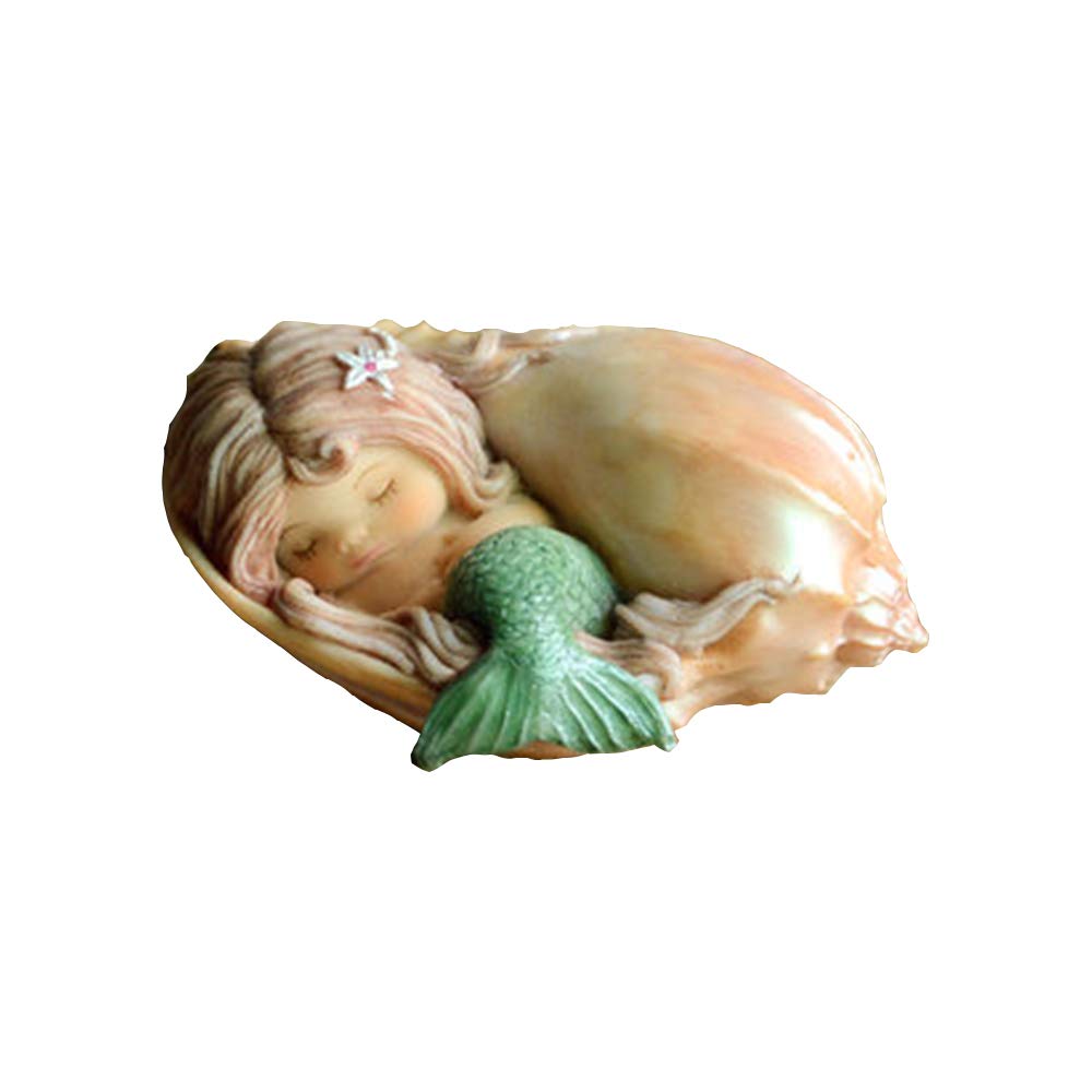 Gemmia Miniature Garden Mermaid Figurine- Quiet Mermaid in Conch