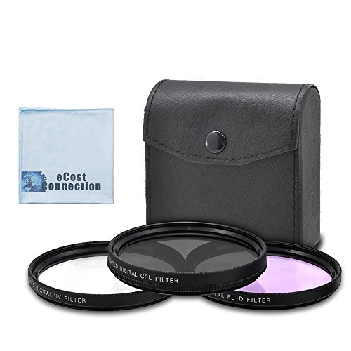 62mm High resolution Pro series Multi Coated HD 3 Pc. Digital Filter Set for Tamron Zoom Super Wide Angle 18-200mm f/3.5-6.3 XR Di-II LD Aspherical (IF) Macro Lens, 70-300mm f/4-5.6 Di LD Macro Autofocus Lens and More Models + eCost Microfiber Cloth