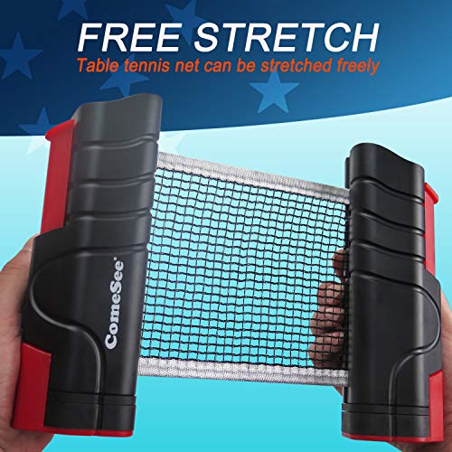 Comesee Retractable Ping Pong Net for Any Table, Table Tennis Nets and