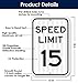Speed Limit 15 MPH Sign, 12x18 Inches, 3M EGP Reflective .063 Aluminum, Fade Resistant, Made in USA