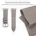 Apple Watch Band 38mm Leather, Swees iWatch Genuine Leather Bands Replacement Strap with Stainless Steel Clasp Buckle for Apple Watch Series 3, Series 2, Series 1, Sports & Edition Women Men, Grey
