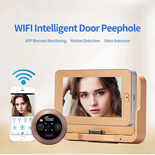 GLgl WiFi Wireless Digital Peephole Door Viewer, 4.3 inch LCD Touch Screen Smart Doorbell 170° HD Night Vision Camera Monitor for Home Security
