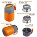 ENERGIFY Vacuum Insulated Food Jar. Large 17oz Bowl incl. Folding Spoon, Cup. Wide Mouth Keep Hot & Cold Drinks Soup Lunch Container for Adults. BPA-Free Stainless Steel, Leak Proof Orange