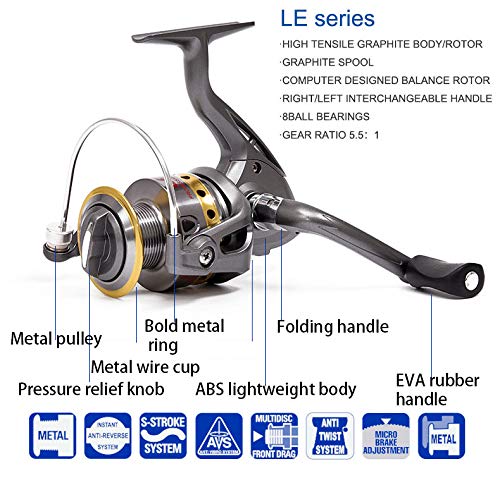 Wyyhaa Moulinet De Pêche Durable Et Léger – Avec 8 Bb Anti-corrosion – En Aluminium – Haute Capacité – Pour Eau De Mer…