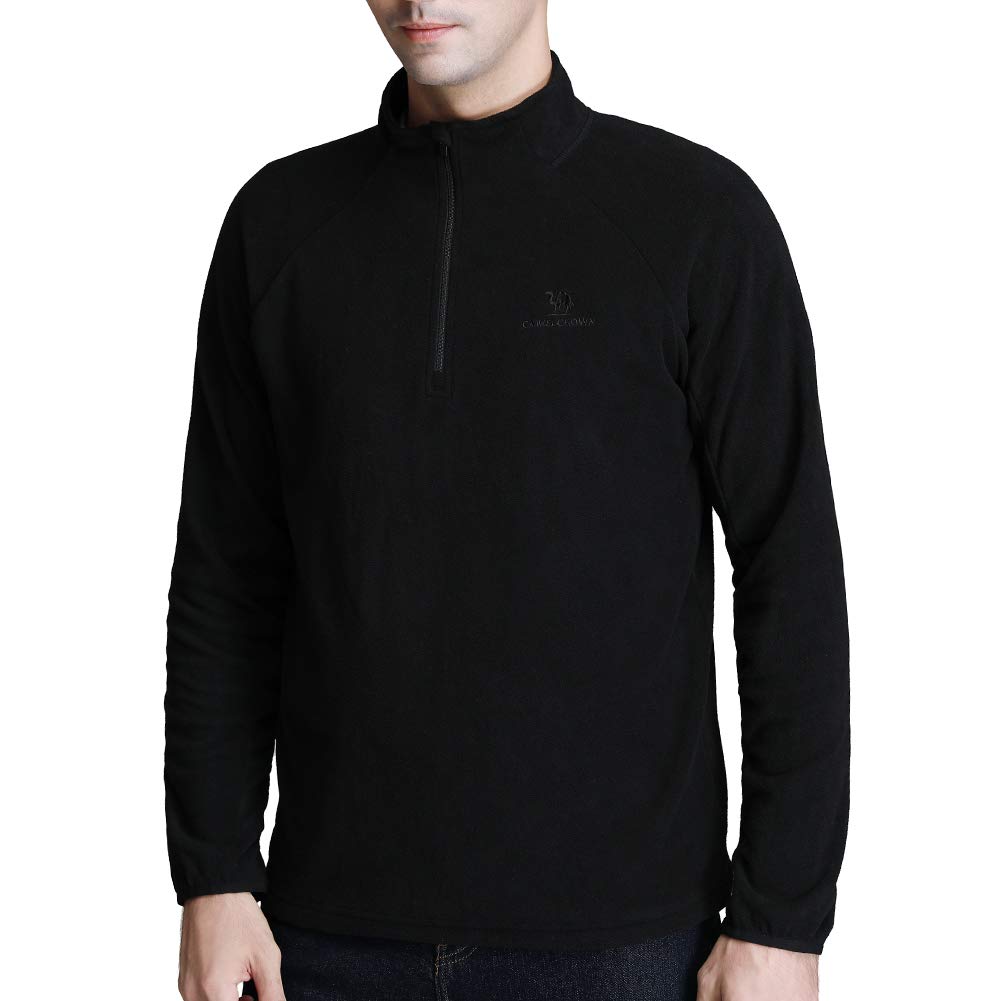 CAMEL CROWN Men\'s Fleece Jacket,Half-Zip Pullover Lightweight Soft Sweater for Fall and Winter