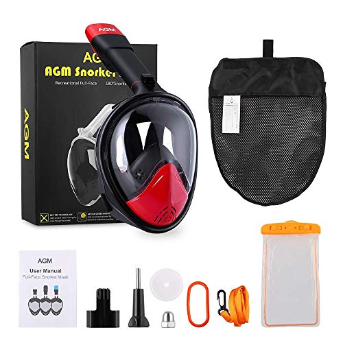 EVOLAND Snorkel Mask Full Face for Kids Youth, Diving Snorkeling Mask Anti-Fog Set with 180° View, GoPro Mount, Easy Breath Dry Top Design, Adjustable Head Straps