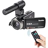 Camcorder, Besteker FHD 1080p Camcorders with External Microphone and Remote Control  Digital Camera Camcorder