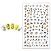 Halloween Nail Stickers, 3D Nail Tattoo Art Decals Decoration - 3 Sheets