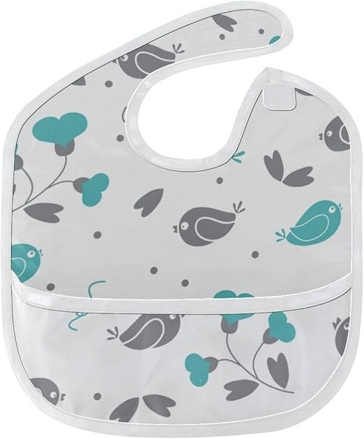 Säuglingslätzchen Bunte Cartoon Vögel und Blumen Monatliche