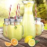 bulk buys Mason Jar & Carafe Beverage Set with Straws