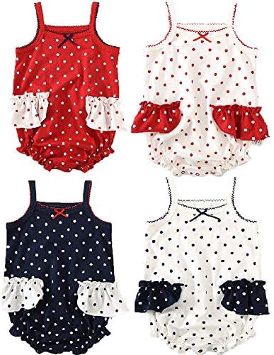 Aceabby Infant Baby Girls Sleeveless Onesies Tank Top Cotton Baby Bodysuit Pack of Baby Summer Colorful Clothes Outfit