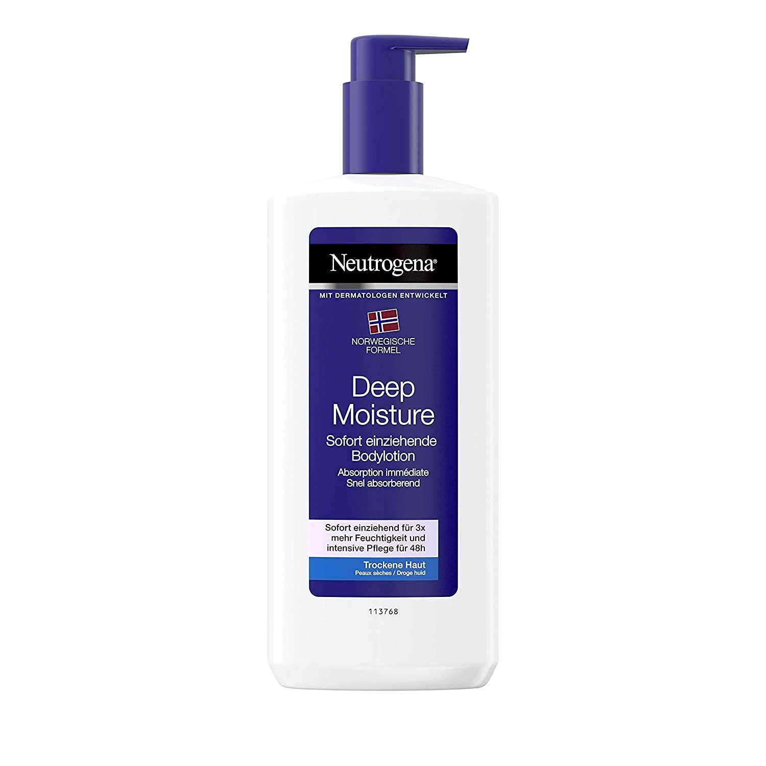 Neutrogena Deep Moisture, Instant Absorbing Body Lotion, Norwegian Formula, Body Cream for Dry Skin, 400ml