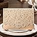 Jofanza 5x7.3 Inch 50PCS Gold Laser Cut Wedding Invitations Kit with Envelopes Blank Lace Flora Invitation Cards for Wedding Anniversary Invites