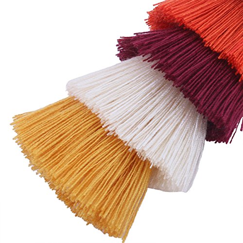 ZOONAI Colorful Tassels Charm Keychain Car Keyring Holder Bag Wallet Purse Decorations (A)
