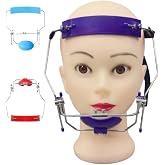 Maskface Type Reverse Pull Facebow Extraoral Orthodontic Headgear Dental Forward Traction Tool Adjustable Size Breathable Lining (Blue)