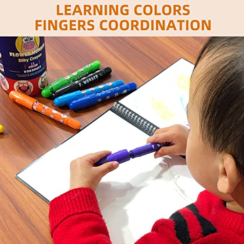 Lebze Jumbo Crayons for Toddlers, 6 Colors Twistable Washable Crayons