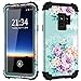 Galaxy S9 case,PIXIU Unique Hybrid Heavy Duty Shockproof Full Body Protective Case with Dual Layer Froral Cases for Samsung Galaxy s9 5.8 inch 2018 Released Peonies