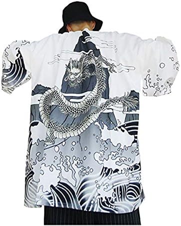 Joynny Men Japanese Kimono Cardigans Casual Outwear Sun Protection Jacket