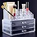 Amzdeal Arcylic Makeup Organizer 2 Piece 3 Layers Jewelry and Cosmetic Storage Display Box