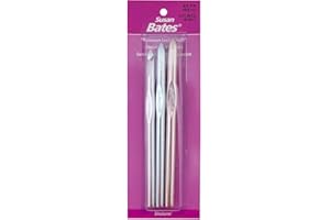 SUSAN BATES Silvalume CROCHET HOOK SET L-M-N 1EA, Sizes L11 To N15