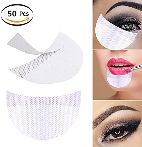 Under Eye Patches Pads,Namee Medical Non-woven Cloth Professional Eyeshadow Shield Makeup Shield Eyeshadow Gel Pad Patches for Eyelash Extensions/Lip Makeup (50pcs)