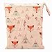 Wet Dry Bag Baby Cloth Diaper Nappy Bag Reusable with Two Zippered Pockets (Baby Fox)