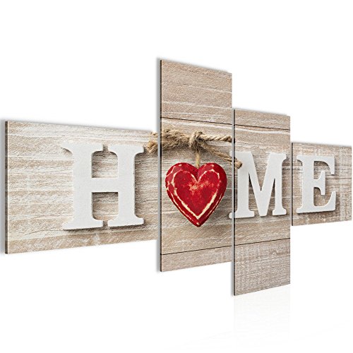 Home Herz Bild Kunstdruck auf Vlies-Leinwand H019 | Mirai Trading GmbH