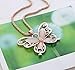 Fashion Women Rose Gold Opal Butterfly Charm Pendant Long Chain Necklace Jewelry by Thimmei